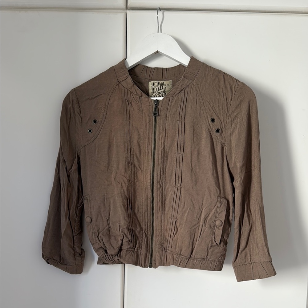 Pull&Bear Taupe Zip-Up Jacket
